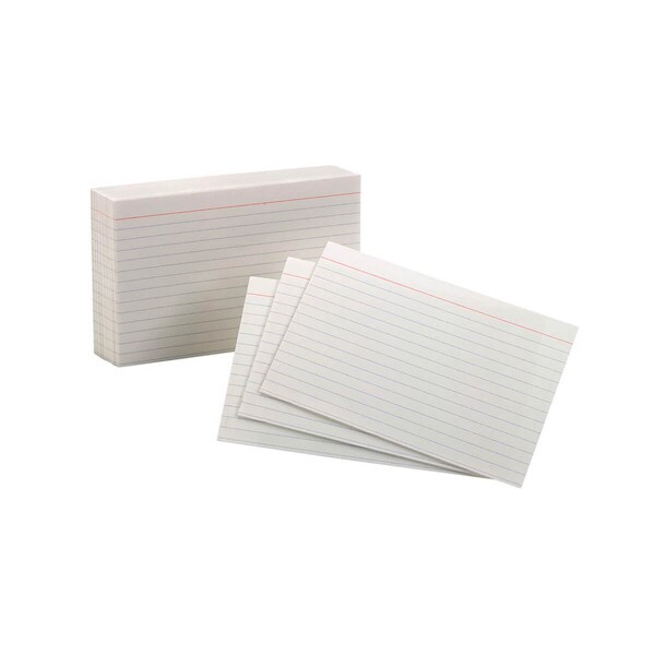 Index Cards 100 Pack White Ruled